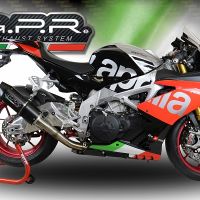 GPR exhaust compatible with  Aprilia Tuono 1100 V4 Rr 2017-2020, Furore Evo4 Nero, Slip-on exhaust including link pipe and removable db killer 