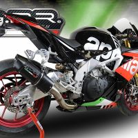 GPR exhaust compatible with  Aprilia Tuono 1100 V4 Rr 2017-2020, Furore Evo4 Nero, Slip-on exhaust including link pipe and removable db killer 