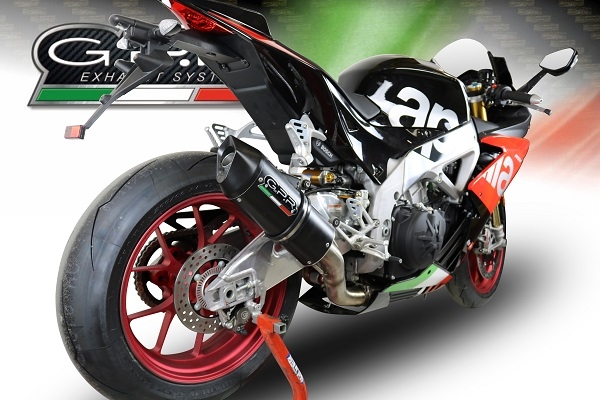 GPR exhaust compatible with  Aprilia Tuono 1100 V4 Rr 2017-2020, Furore Evo4 Nero, Slip-on exhaust including link pipe and removable db killer 