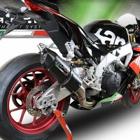 GPR exhaust compatible with  Aprilia Tuono 1100 V4 Rr 2017-2020, Furore Evo4 Nero, Slip-on exhaust including link pipe and removable db killer 