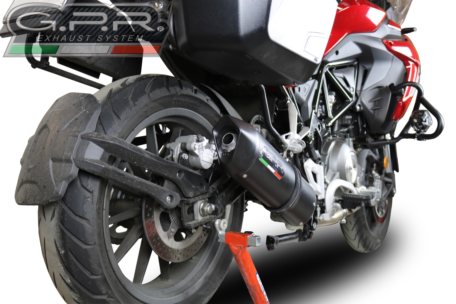 GPR exhaust compatible with  Benelli Trk 502 2021-2024, Furore Evo4 Nero, Slip-on exhaust including link pipe and removable db killer 