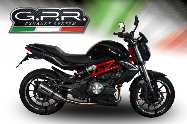 GPR exhaust compatible with  Benelli Bn 302 S 2017-2024, GP Evo4 Titanium, Slip-on exhaust including removable db killer and link pipe 