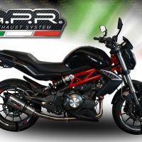 GPR exhaust compatible with  Benelli Bn 302 S 2017-2024, GP Evo4 Titanium, Slip-on exhaust including removable db killer and link pipe 