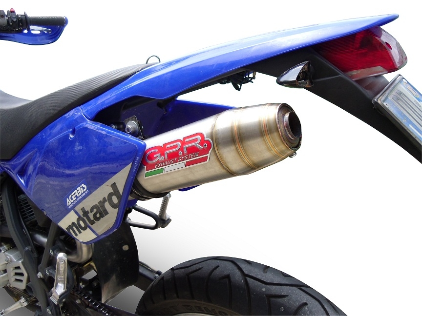 GPR exhaust compatible with  Beta RR 125 Enduro Ac 4t 2005-2009, Deeptone Inox, Slip-on exhaust including removable db killer and link pipe 