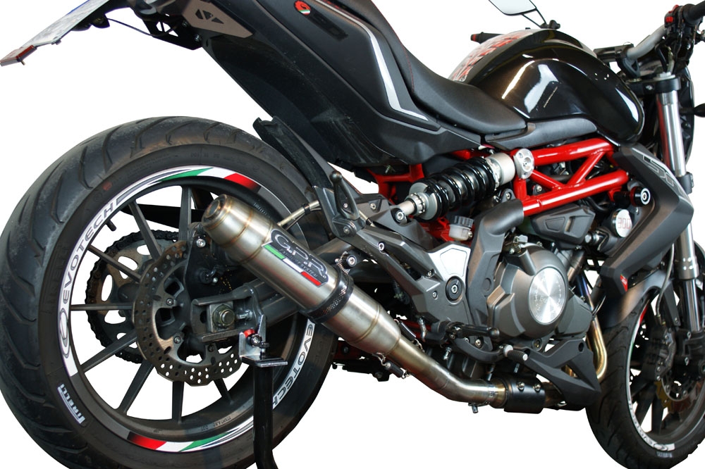 GPR exhaust compatible with  Benelli Bn 302 S 2017-2024, Deeptone Inox, Slip-on exhaust including removable db killer and link pipe 