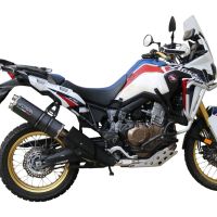 GPR exhaust compatible with  Honda CRF1000L Africa Twin 2018-2020, Dual Poppy, Slip-on exhaust including removable db killer and link pipe 