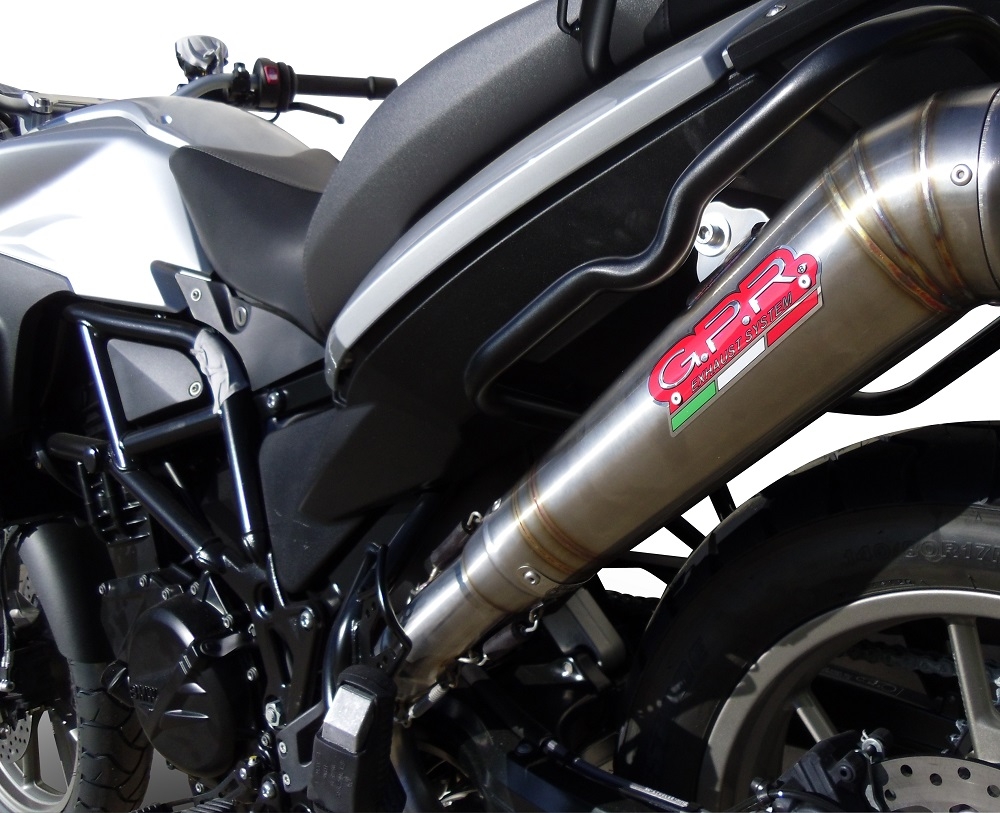 GPR exhaust compatible with  Bmw F700GS 2011-2015, Powercone Evo, Slip-on exhaust including removable db killer and link pipe 