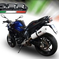 GPR exhaust compatible with  Bmw F800R 2009-2014, Albus Ceramic, Slip-on exhaust including removable db killer and link pipe 