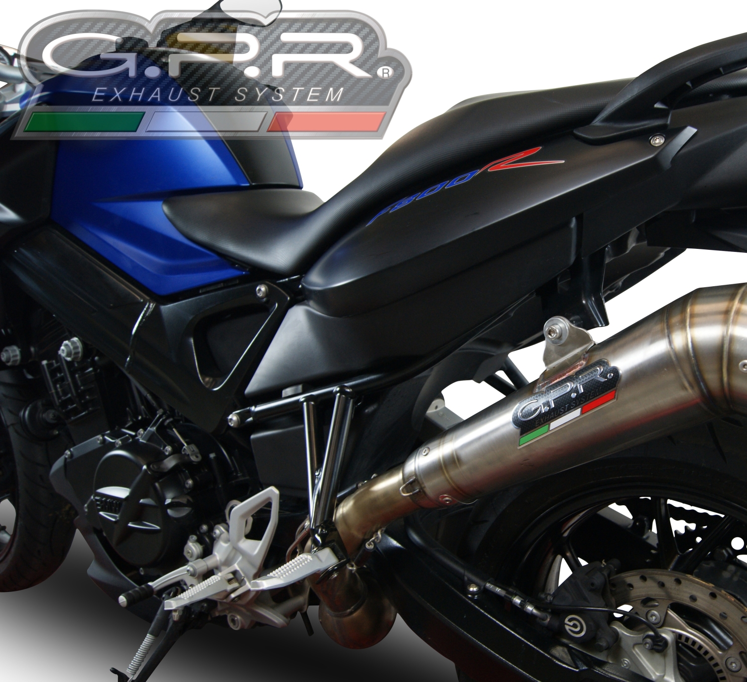 GPR exhaust compatible with  Bmw F800R 2015-2016, Powercone Evo, Slip-on exhaust including removable db killer and link pipe 