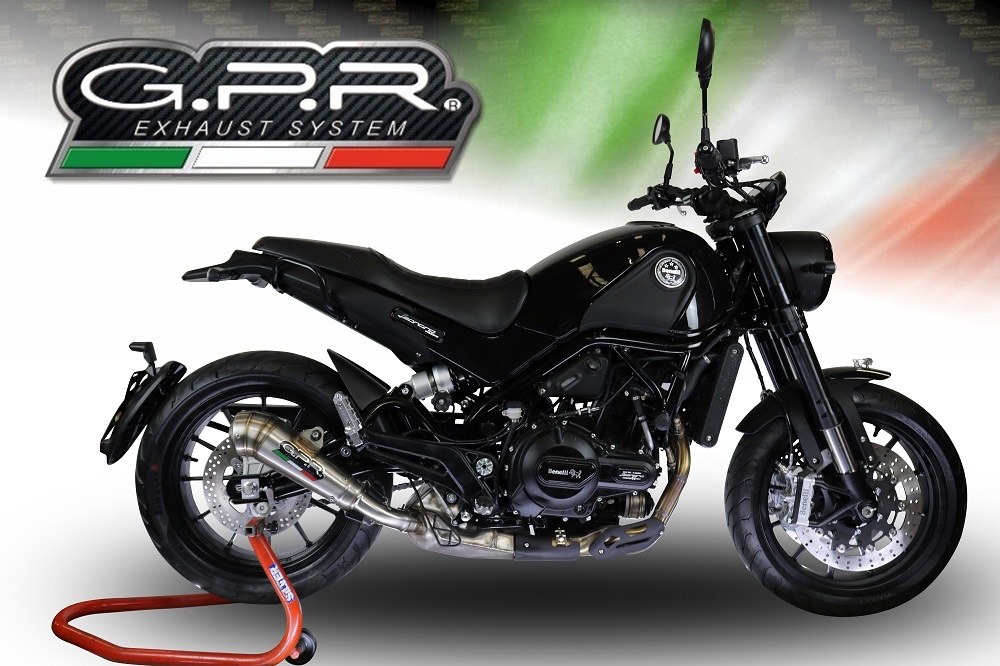 GPR exhaust compatible with  Benelli Leoncino 500 Trail 2017-2024, Powercone Evo, Slip-on exhaust including removable db killer and link pipe 