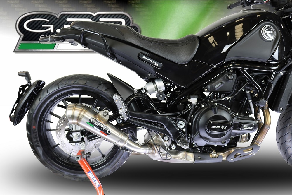 GPR exhaust compatible with  Benelli Leoncino 500 Trail 2017-2024, Powercone Evo, Slip-on exhaust including removable db killer and link pipe 