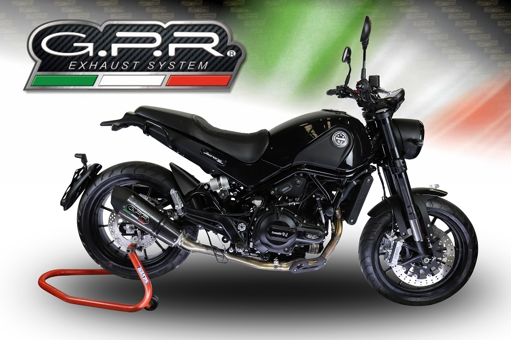 GPR exhaust compatible with  Benelli Leoncino 500 Trail 2017-2024, Gpe Ann. Poppy, Slip-on exhaust including removable db killer and link pipe 