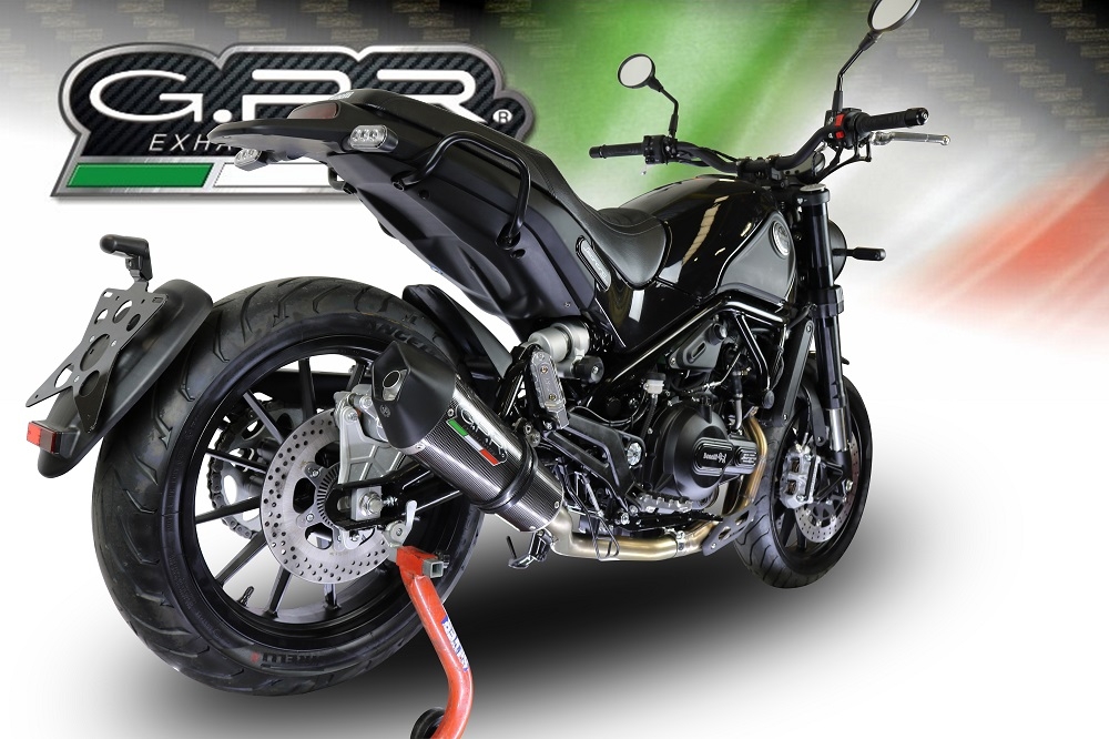 GPR exhaust compatible with  Benelli Leoncino 500 Trail 2017-2024, Gpe Ann. Poppy, Slip-on exhaust including removable db killer and link pipe 