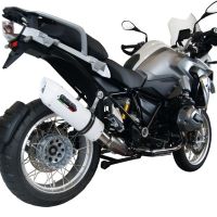 GPR exhaust compatible with  Bmw R1200GS - Adventure 2013-2016, Albus Ceramic, Slip-on exhaust including removable db killer and link pipe 