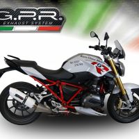 GPR exhaust compatible with  Bmw R1200R 2015 LC 2015-2016, Albus Ceramic, Slip-on exhaust including removable db killer and link pipe 