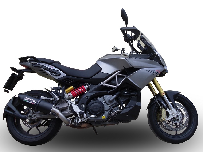 GPR exhaust compatible with  Aprilia Caponord 1200 2013-2016, Furore Nero, Slip-on exhaust including removable db killer and link pipe 