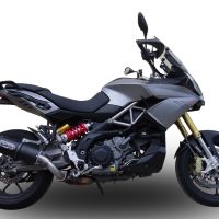 GPR exhaust compatible with  Aprilia Caponord 1200 2013-2016, Furore Nero, Slip-on exhaust including removable db killer and link pipe 