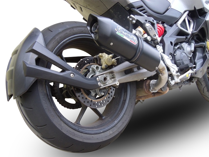 GPR exhaust compatible with  Aprilia Caponord 1200 2013-2016, Furore Nero, Slip-on exhaust including removable db killer and link pipe 