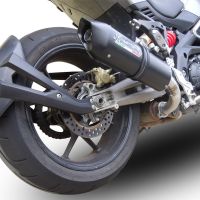 GPR exhaust compatible with  Aprilia Caponord 1200 2013-2016, Furore Nero, Slip-on exhaust including removable db killer and link pipe 