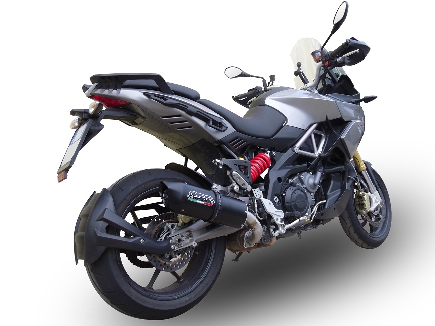 GPR exhaust compatible with  Aprilia Caponord 1200 2013-2016, Furore Nero, Slip-on exhaust including removable db killer and link pipe 