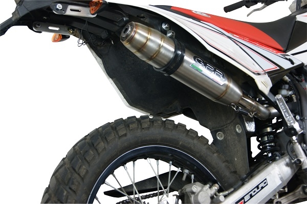 GPR exhaust compatible with  Beta RR 125 Enduro Lc 4t 2010-2018, Deeptone Inox, Slip-on exhaust including removable db killer and link pipe 