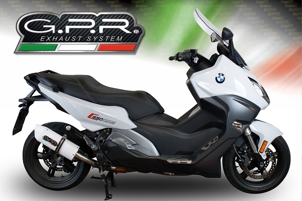 GPR exhaust compatible with  Bmw C650 Sport 2016-2020, Albus Evo4, Slip-on exhaust including removable db killer and link pipe 