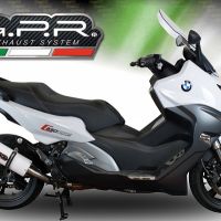 GPR exhaust compatible with  Bmw C650 Sport 2016-2020, Albus Evo4, Slip-on exhaust including removable db killer and link pipe 