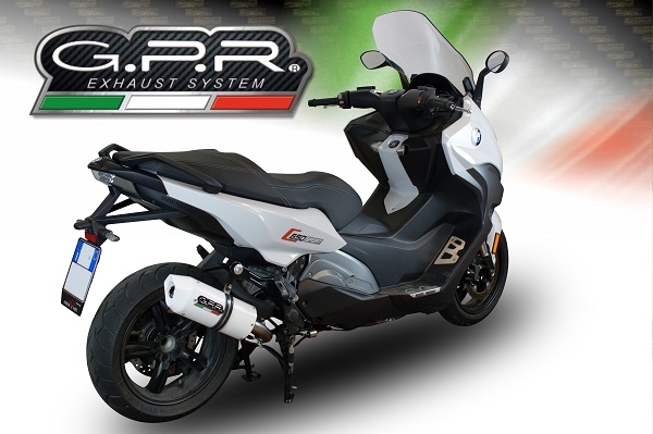 GPR exhaust compatible with  Bmw C650 Sport 2016-2020, Albus Evo4, Slip-on exhaust including removable db killer and link pipe 