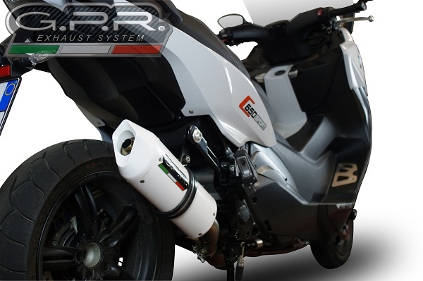 GPR exhaust compatible with  Bmw C650 Sport 2016-2020, Albus Evo4, Slip-on exhaust including removable db killer and link pipe 