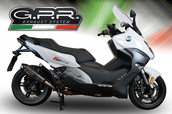 GPR exhaust compatible with  Bmw C650 Sport 2016-2020, GP Evo4 Poppy, Slip-on exhaust including removable db killer and link pipe 