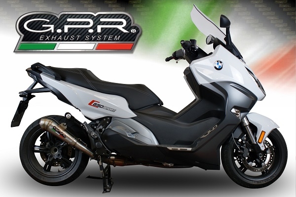 GPR exhaust compatible with  Bmw C650 Sport 2016-2020, Powercone Evo, Slip-on exhaust including removable db killer and link pipe 