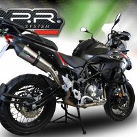 GPR exhaust compatible with  Benelli Trk 502 X 2017-2020, GP Evo4 Titanium, Slip-on exhaust including removable db killer and link pipe 