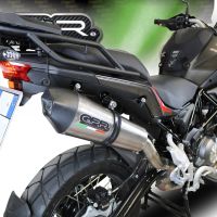 GPR exhaust compatible with  Benelli Trk 502 X 2017-2020, GP Evo4 Titanium, Slip-on exhaust including removable db killer and link pipe 