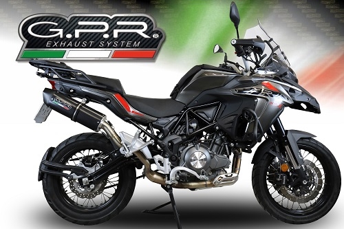 GPR exhaust compatible with  Benelli Trk 502 X 2017-2020, Furore Evo4 Nero, Slip-on exhaust including removable db killer and link pipe 