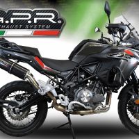 GPR exhaust compatible with  Benelli Trk 502 X 2017-2020, Furore Evo4 Nero, Slip-on exhaust including removable db killer and link pipe 