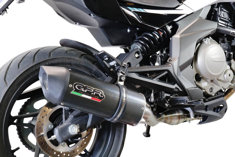 GPR exhaust compatible with  Cf Moto 400 NK 2019-2020, Furore Evo4 Poppy, Slip-on exhaust including removable db killer, link pipe and catalyst 