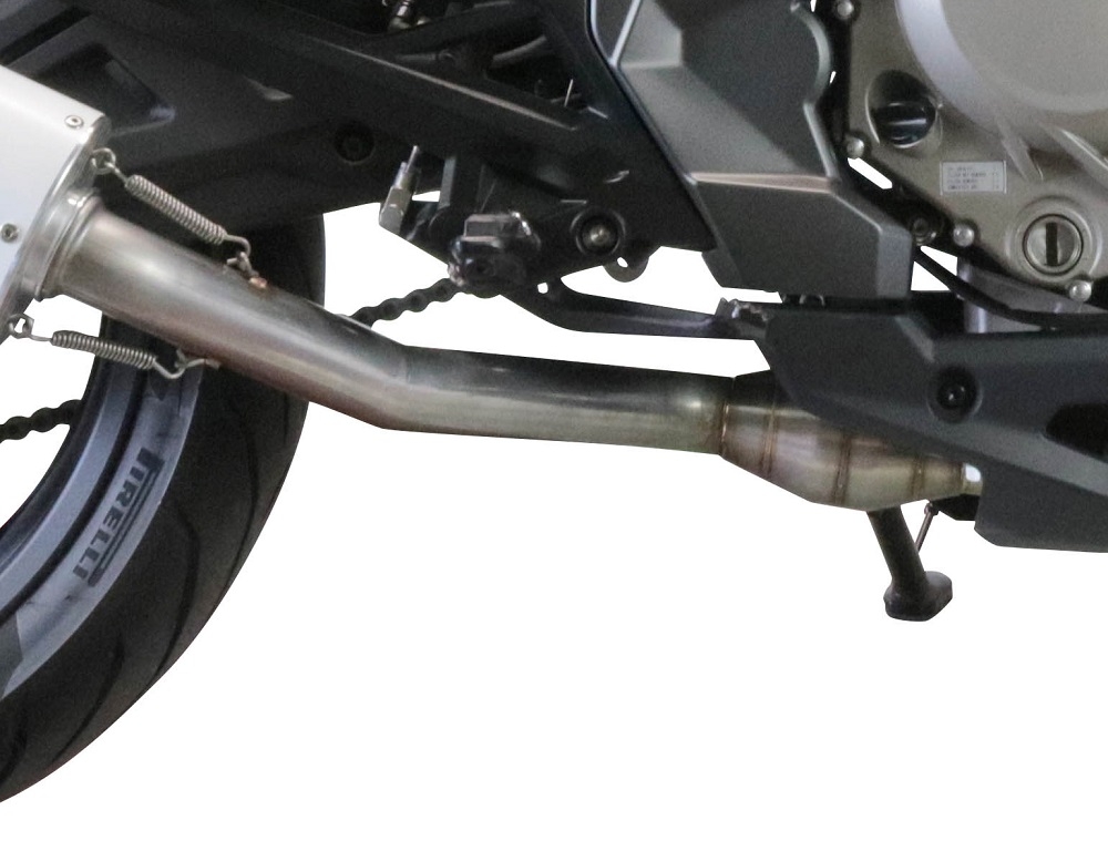 GPR exhaust compatible with  Cf Moto 400 NK 2019-2020, Furore Evo4 Poppy, Slip-on exhaust including removable db killer, link pipe and catalyst 