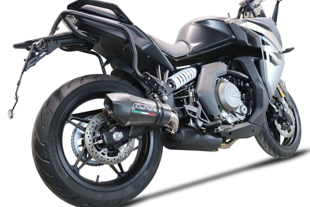 GPR exhaust compatible with  Cf Moto 650 Gt 2022-2024, GP Evo4 Poppy, Slip-on exhaust including removable db killer and link pipe 