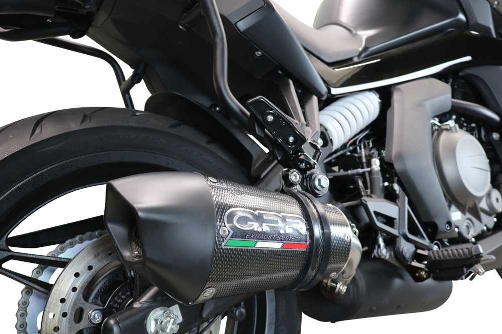 GPR exhaust compatible with  Cf Moto 650 Gt 2022-2024, GP Evo4 Poppy, Slip-on exhaust including removable db killer and link pipe 