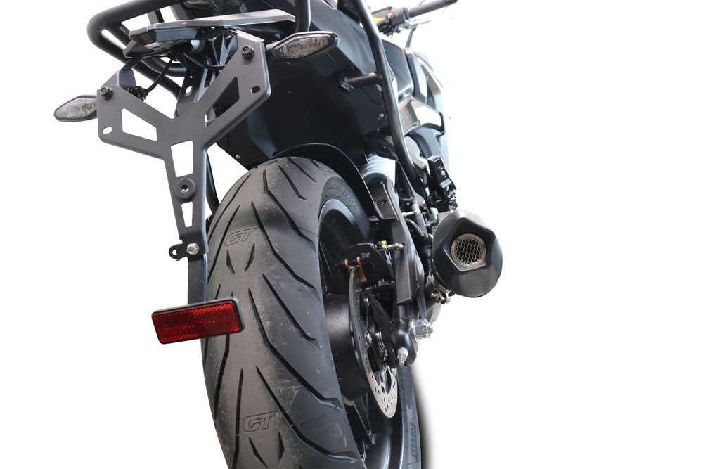 GPR exhaust compatible with  Cf Moto 650 Gt 2022-2024, GP Evo4 Poppy, Slip-on exhaust including removable db killer and link pipe 