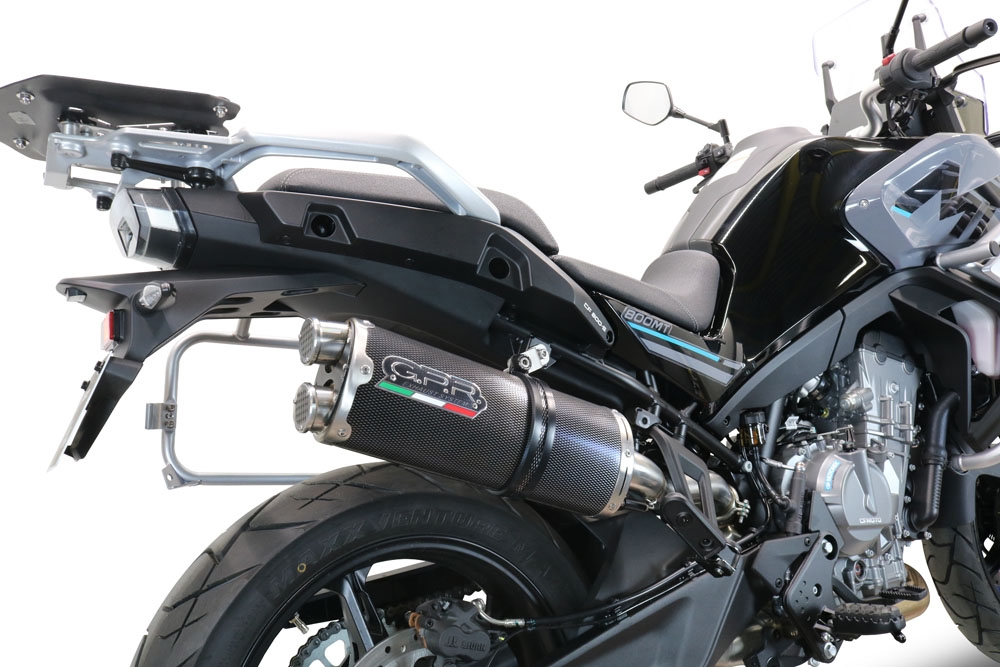 GPR exhaust compatible with  Cf Moto 800 Mt Touring 2022-2024, Dual Poppy, Slip-on exhaust including removable db killer and link pipe 