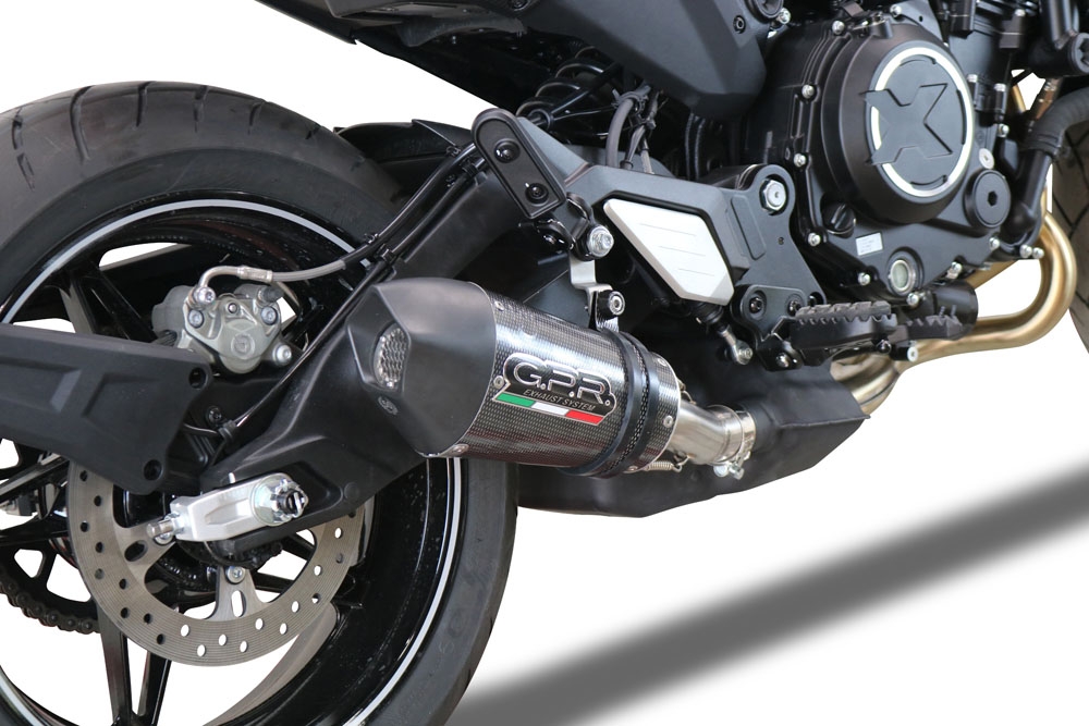 GPR exhaust compatible with  Cf Moto 700 CL-X Adv 2022-2024, Gpe Ann. Poppy, Slip-on exhaust including removable db killer and link pipe 