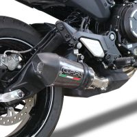 GPR exhaust compatible with  Cf Moto 700 CL-X Adv 2022-2024, Gpe Ann. Poppy, Slip-on exhaust including removable db killer and link pipe 