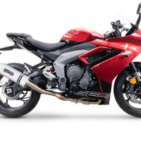 GPR exhaust compatible with  Triumph Daytona 660 2023-2025, Albus Ceramic, Full system exhaust, including removable db killer  