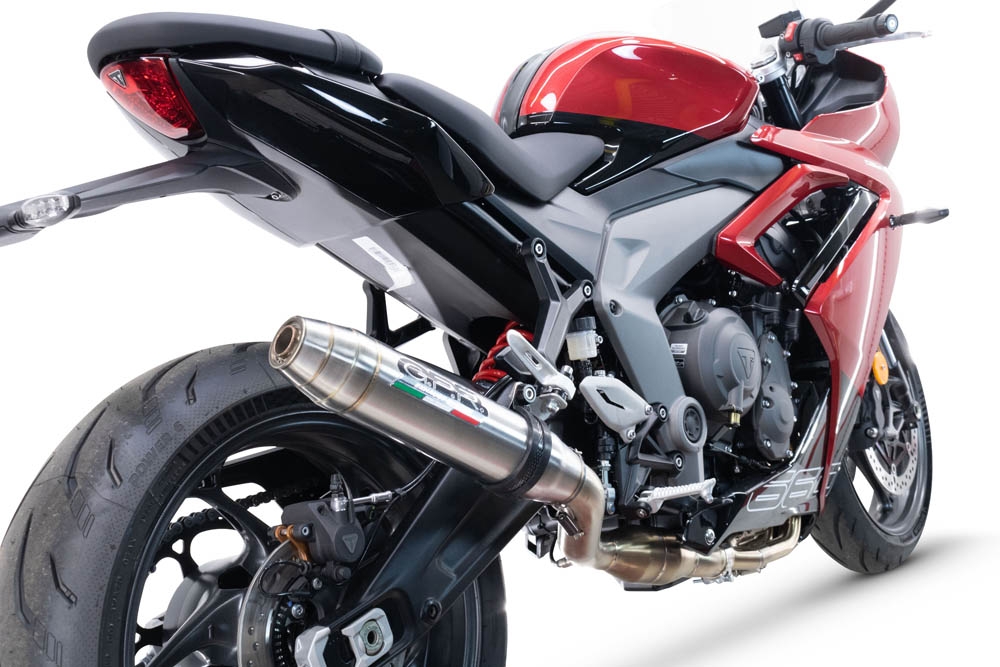 GPR exhaust compatible with  Triumph Daytona 660 2023-2025, Deeptone Inox, Full system exhaust, including removable db killer 