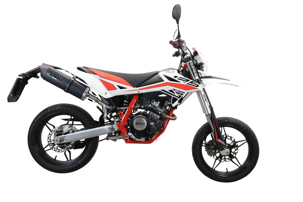 GPR exhaust compatible with  Beta RR 125 4T Enduro 2019-2020, Furore Evo4 Nero, Slip-on exhaust including link pipe and removable db killer 