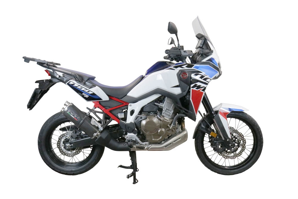 GPR exhaust compatible with  Honda CRF1100L Africa Twin 2020-2024, Dual Poppy, Slip-on exhaust including removable db killer and link pipe 