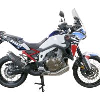 GPR exhaust compatible with  Honda CRF1100L Africa Twin 2020-2024, Dual Poppy, Slip-on exhaust including removable db killer and link pipe 