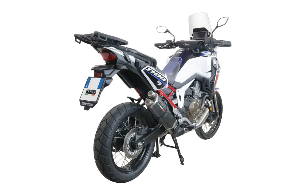 GPR exhaust compatible with  Honda CRF1100L Africa Twin 2020-2024, Dual Poppy, Slip-on exhaust including removable db killer and link pipe 