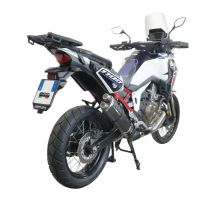 GPR exhaust compatible with  Honda CRF1100L Africa Twin 2020-2024, Dual Poppy, Slip-on exhaust including removable db killer and link pipe 